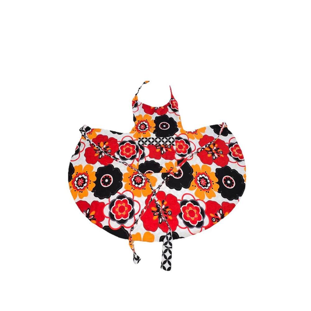 Handmade Retro 60s 70s Floral‎ Reversible Apron Kitchen Hostess Gift